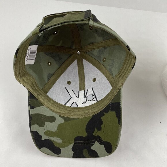 Alaska The Last Frontier Camp Hat Green Black Cotton Adjustable Baseball Cap - Picture 6 of 10